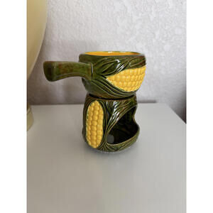 Vintage ceramic corn-on-the-cob butter melter warmer